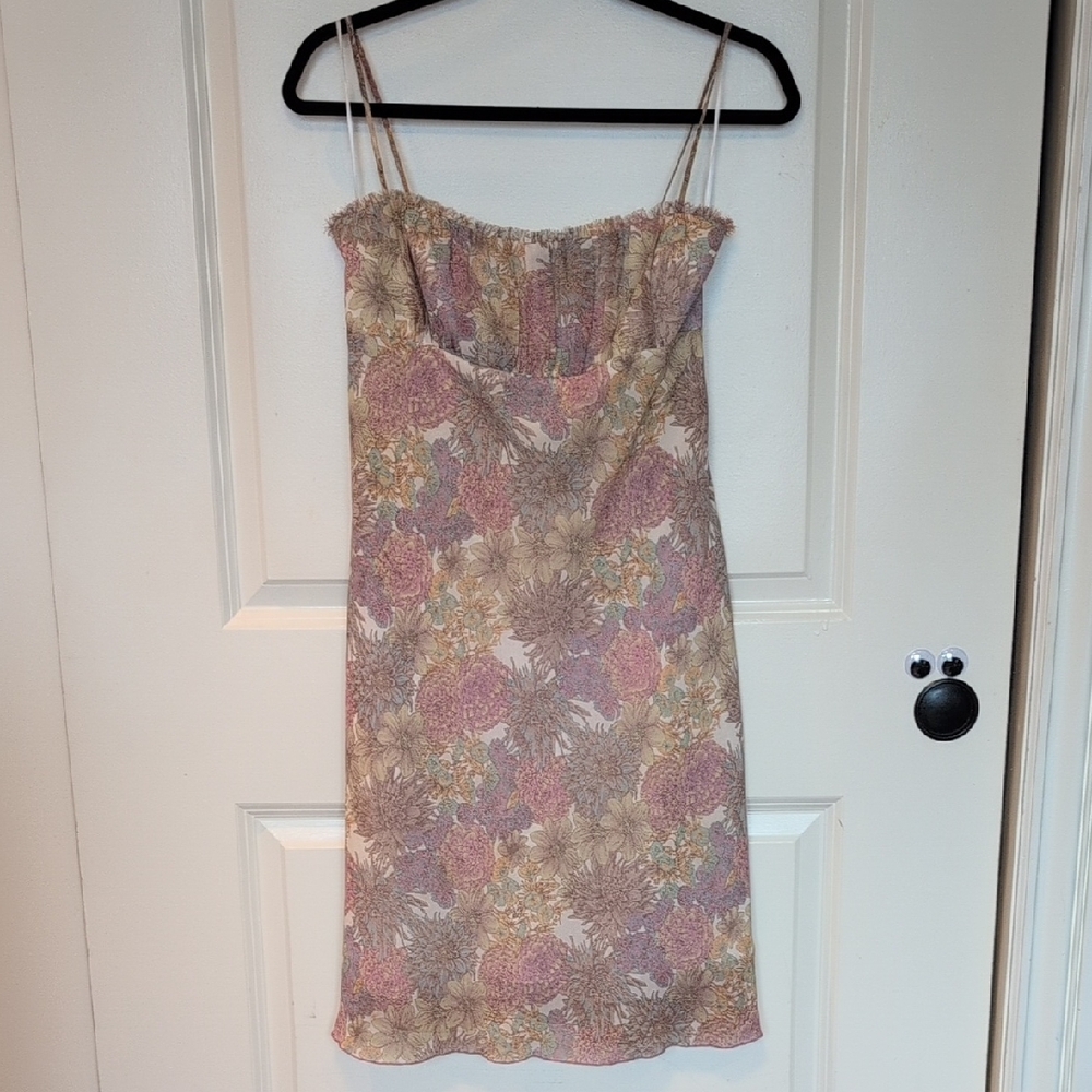 Allen By ABS Floral Spaghetti Strap Dress - Size 6